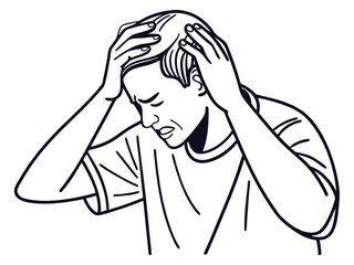 Tired Man in Stress Illustration