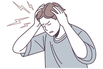 Stressed Man with Headache Pose