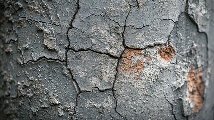Obraz premium Concrete pillar texture close-up weathered surface with natural cracks aging patterns gray tones industrial authenticity raw material background