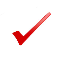 red check mark isolated