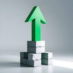 Growth Without Roots – Tall Arrow Standing on Hollow Blocks
