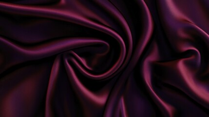 Obraz premium Dark purple satin fabric with smooth, flowing folds creating a luxurious and elegant texture.