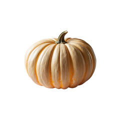 Single Pale Orange Pumpkin on Transparent Background