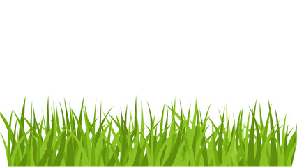 Transparent background lush green grass border, perfect for nature-themed designs and spring layouts.
