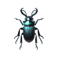 Iridescent Blue Beetle Macro Photography - Jewel-toned Insect Close-up