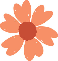 Flower element in flat style.