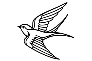 Obraz premium Swallow in Flight Vector Illustration