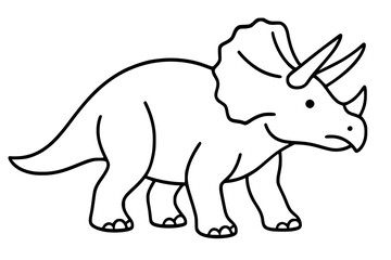 Fototapeta premium Triceratops Line Drawing Vector