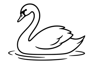 Fototapeta premium Elegant Swan Vector Floating on Water