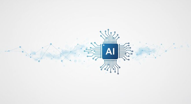 Abstract AI Microchip Circuit Board Digital Technology