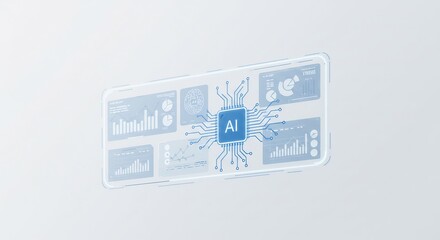 Abstract AI Technology Interface with Data Visualization