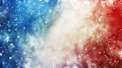 Bastille day celebration background with french flag colors and abstract design. Horizontal banner. Copy space. Free space for text. Abstract background in color of flag of France