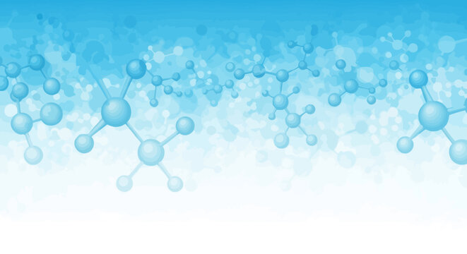 Abstract Molecular Structure Blue Science Background Illustration