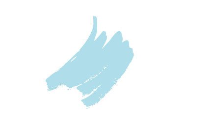 Transparent background light blue hand-drawn brush stroke, ideal for soft artistic touches.
