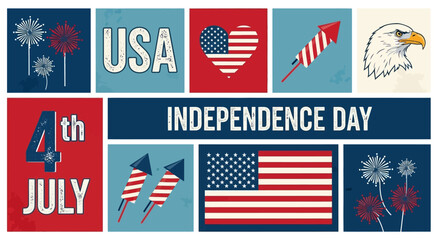 Celebrate 4th of July Independence Day USA Patriotic Design Elements