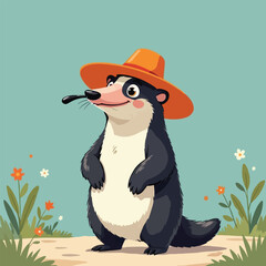 Fototapeta premium Cute cartoon a illustrator vector anteater