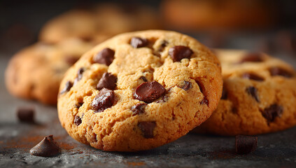 Poster for National Cookie Day featuring delicious freshly baked chocolate chip cookies in the background