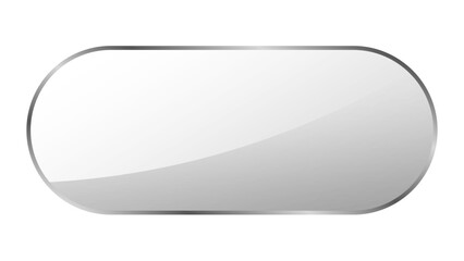 Transparent background oval white glossy button, ideal for website navigation and call to action.
