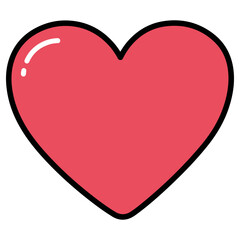 A red heart symbol, universally representing love, romance, passion, and health. A key icon for Valentine's Day, relationships, and healthcare applications.