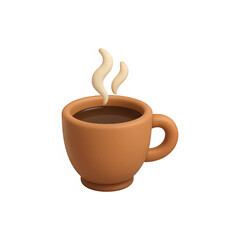 Obraz premium 3d mug cup coffee icon isolated on transparent background. Morning and beverage concept