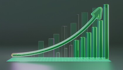 rising curve and data analysis concept 3d rendering business growth graph 3d illustration