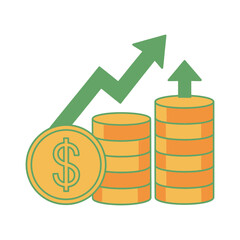 Obraz premium A simple line art illustration of financial growth and investment