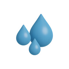 3d rain droplet water icon isolated on transparent background. Weather and purity concept