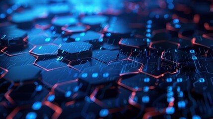 Abstract tech background with hexagonal patterns stock photo --ar 16:9 --raw --v 6 Job ID: 348d0e42-819b-4648-a5f6-1425b8707b3d