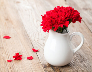 母の日の真っ赤なカーネーション