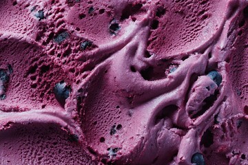 close up of blueberry ice cream
