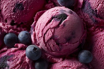 close up of blueberry ice cream