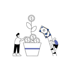 Finance outline concept. Vector illustration. 