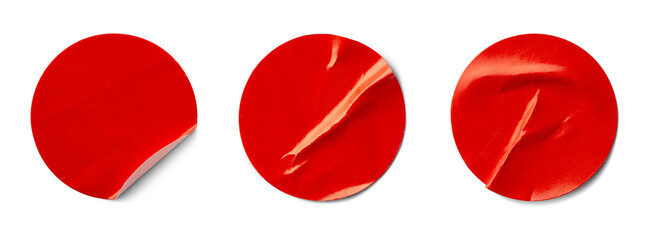 Red sticker isolated on white background