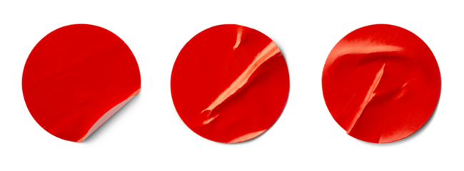 Red sticker isolated on white background