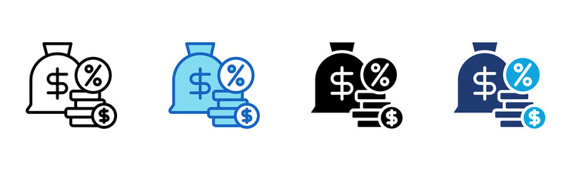 Commission icon Multi Style Vector Illustration 