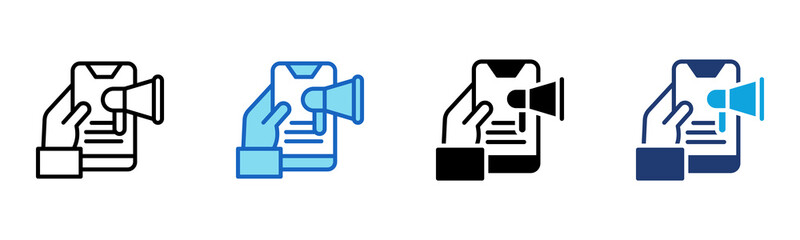 Mobile Marketing icon Multi Style Vector Illustration 