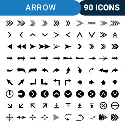 Collection of arrow icons directional and navigation symbols