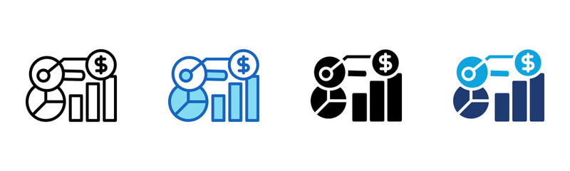 Obraz premium Market Research icon Multi Style Vector Illustration 