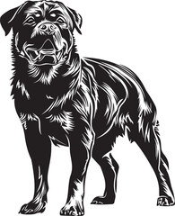 black and white rottweiler dog