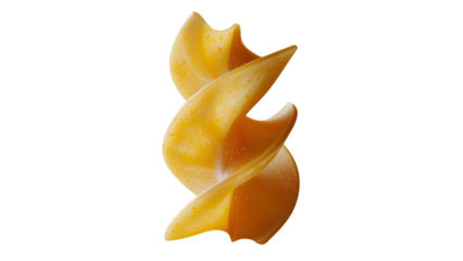 Spiral pasta shape symbolizing creativity and motion in human psychology on a transparent background