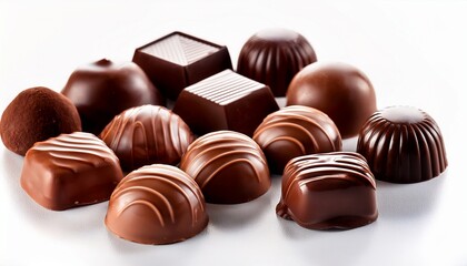 Obraz premium chocolate candies on white background