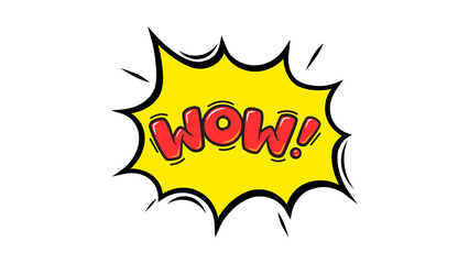 A comic-style "WOW!" exclamation with a yellow burst on white background.