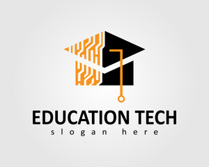 education tech vector logo design for business company
