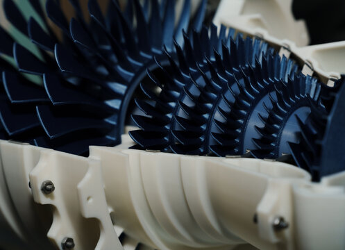 close up of engine blades