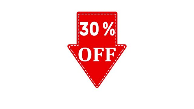 30 percent off. Animated arrow pointing to a product with a 30 percent discount.