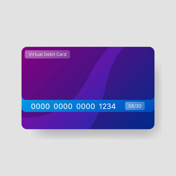 Virtual Debit Card Illustration with Gradient Background