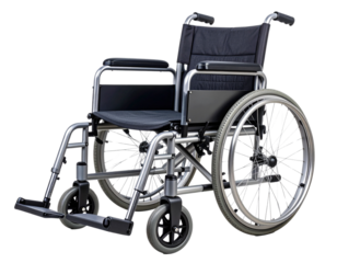 “Foldable Lightweight Wheelchair in Compact Position, Isolated PNG”