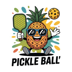Fototapeta premium Pineapple Pickleball Power Player