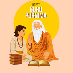 guru purnima greeting card vector
