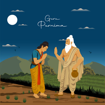 guru purnima greeting card vector
